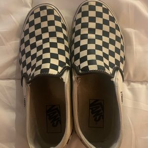 Checkered slip on vans